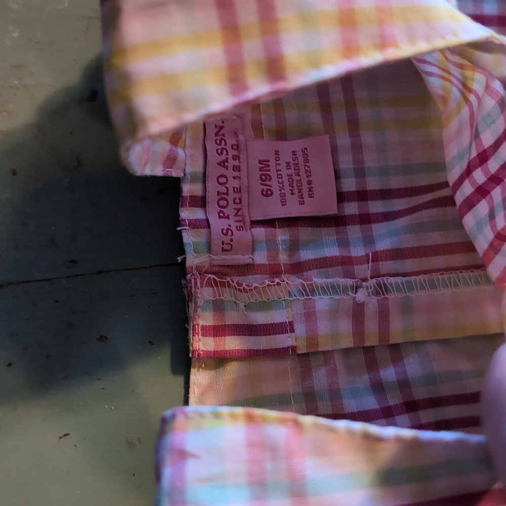 U.S. Polo Assn. Girls Colorful Plaid Romper - Picture 6 of 6